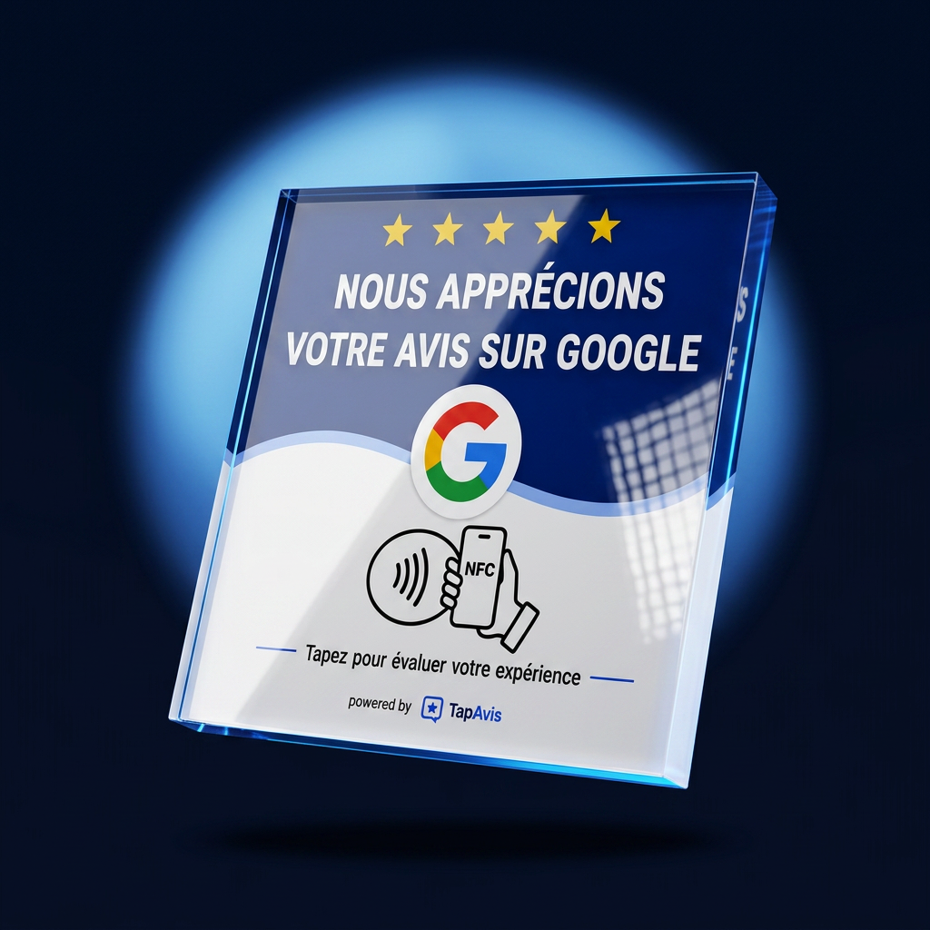 Plaque NFC TapAvis pour avis Google